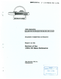 CR 2-12(5) - Report on the Review of the 1994/95 Main Estimates