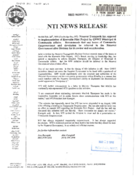 072-13(5) - NTI News Release : Opposition to Keewatin Pilot Project