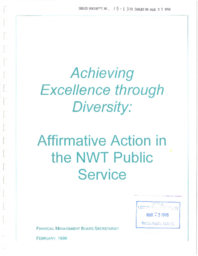 075-13(5) - Achieving Excellence Through Diversity : Affirmative Action in the NWT Public Service