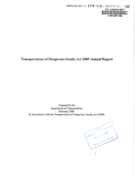 105-15(4) - Transportation of Dangerous Good Act 2005 Annual Report