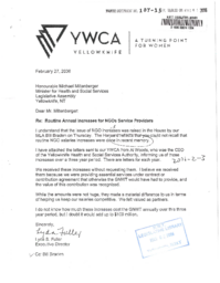 107-15(4) - Package of Correspondence Regarding YWCA Contribution Agreement