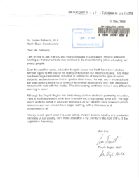 107-13(5) - Package of Letters from Dogrib Residents Regarding Adequate Funding for Education