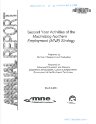 016-15(3) - Second Year Activities of the Maximizing Northern Employment Strategy, March 8, 2004