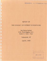 28-13(7) - Report of the Conflict of Interest Review Panel, April 8, 1999