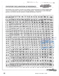 026-15(3) - Statutory Declarations of Residence for those Members Seeking Reimbursement for their Capital Accommodations