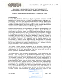 58-13(7) - Financing the Implementation of Self-Government : Government of the Northwest Territories Principles