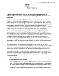 06-20(1) - Letter to program participants, staff, and the community of Yellowknife from the Yellowknife Women's Society board of directors following the Yellowknife evacuation experience