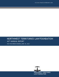 21-20(1) - 40th annual report of the Northwest Territories Law Foundation