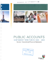 059-15(3) - Public Accounts, Northwest Territories 2003 – 2004 - Section I Consolidated Financial Statements