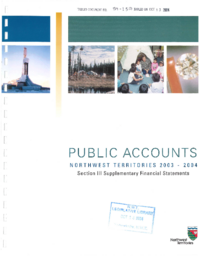 059-15(3) - Public Accounts, Northwest Territories 2003 – 2004 - Section Ill Supplementary Financial Statements