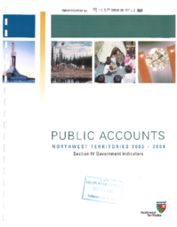 059-15(3) - Public Accounts, Northwest Territories 2003 – 2004 - Section IV Government Indicators