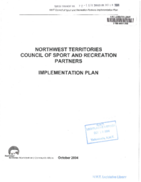 070-15(3) - Northwest Territories Council of Sport and Recreation Partners, Implementation Plan, October 2004