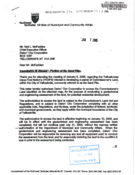 104-15(3) -  Letter to the Deton'cho Corporation from the Minister of MACA Regarding Access to the Sandpits