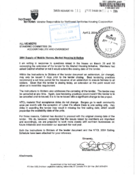 111-15(3) - Letter to the Standing Committee on Accountability and Oversight from the Minister Responsible For The NWT Housing Corporation, Dated April 2, 2004, Regarding Market Housing Initiative