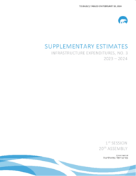 28-20(1) - Supplementary Estimates : Infrastructure Expenditures : 2023-2024, No.3