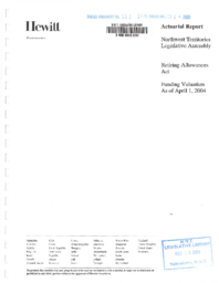 112-15(3) -  Actuarial report to the Legislative Assembly's Board of Management on the funding valuations as of April 1, 2004, of the Legislative Assembly Retiring Allowances Act