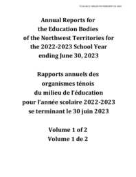 0040-20(1) - Annual Reports for the Education Bodies of the Northwest Territories for the 2022-2023 School Year ending June 30, 2023