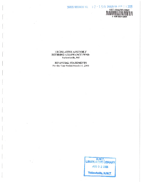 007-15(5) - Legislative Assembly Retiring Allowance Fund - Financial Statements for the Year Ended March 31, 2006