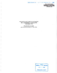 007-15(5) - Fonds d'allocation de retraite de l'assemblée législative Yellowknife, TNO - États financiers pour l'exercice terminé le 31 mars 2006