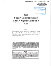 013-15(5) - The Safer Communities and Neighbourhoods Act [Saskatchewan]