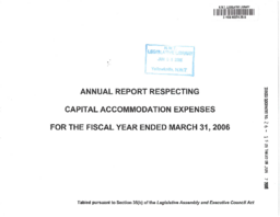 026-15(4) - Annual Report Respecting Capital Accommodation Expenses for Fiscal Year Ending March 31st, 2006