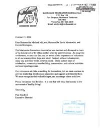 044-15(5) - Letter from the Mackenzie Recreation Association Regarding Federal Budget Cuts