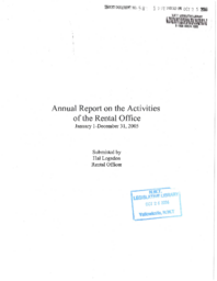 058-15(5) - Annual Report on the Activities of the Rental Office, January 1 to December 31, 2005