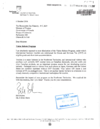 094-15(5) - Package of Letters Regarding the Elimination of the Visitor Rebate Program