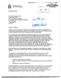 108-15(5) - Letter from the Auditor General of Canada Regarding Audit of Crown Corporations