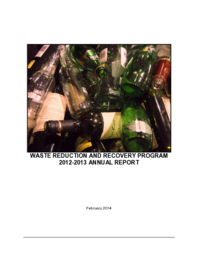 Waste Reduction and Recovery Program : 2012-2013 Annual Report