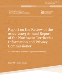 CR 003-20(1) - Report on the Review of the 2022-2023 Annual Report of the Northwest Territories Information and Privacy Commissioner