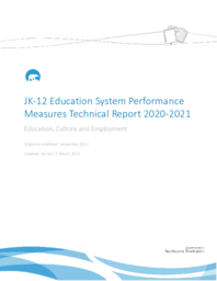 JK-12 Education System Performance Measures Technical Report 2020-2021