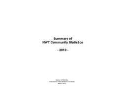 Summary of NWT Community Statistics - 2010