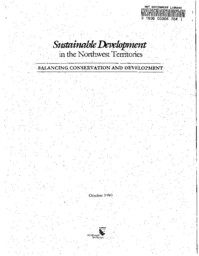 60-90(2) - Sustainable Development in the Northwest Territories : Balancing Conservation and Development