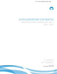 0111-20(1) - Supplementary estimates : infrastructure expenditures : 2024-2025, No.1