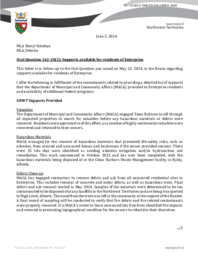 0112-20(1) - Follow-up letter for Question 163-20(1) : supports available for residents of Enterprise