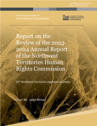 CR 012-20(1) - Report on the Review of the 2023-2024 Annual Report of the Northwest Territories Human Rights Commission