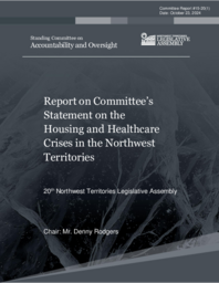 CR 015-20(1) - Report on Committee's Statement on the Housing and Healthcare Crises in the Northwest Territories