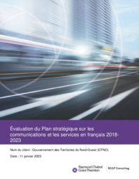 Évaluation du Plan stratégique sur les communications et les services en français 2018-2023