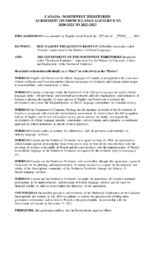 Canada-Northwest Territories agreement on French language services 2020-2021 to 2022-2023 = Entente Canada-Territoires du Nord-Ouest relative aux services en français 2020-2021 à 2022-2023