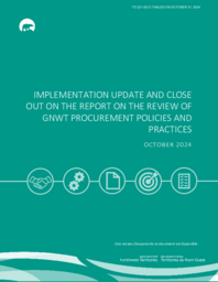 0221-20(1) - Implementation update and close out on the report on the review of GNWT procurement policies and practices