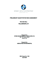 Preliminary Quantitative Risk Assessment - Tin Can Hill, Yellowknife, NT