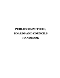 Public Committees, Boards and Councils Handbook 2003 Revised