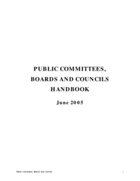 NWT Public Committees, Boards and Councils Handbook 2005