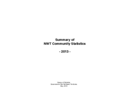 Summary of NWT Community Statistics 2013