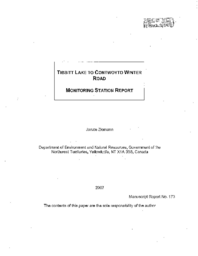 Tibbitt Lake to Contwoyto Winter Road Monitoring Station Report