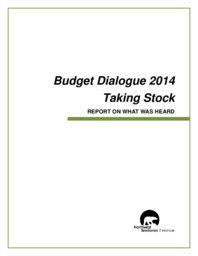 Budget Dialogue 2014 : Taking Stock : Report on What Was Heard