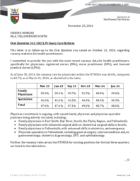 0261-20(1) - Follow-up letter to Oral Question 342-20(1) : primary care reform