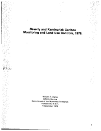 Beverly and Kaminuriak caribou monitoring and land use controls 1978