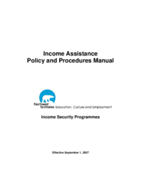 Income Assistance Policy and Procedures Manual : Income Security Programmes